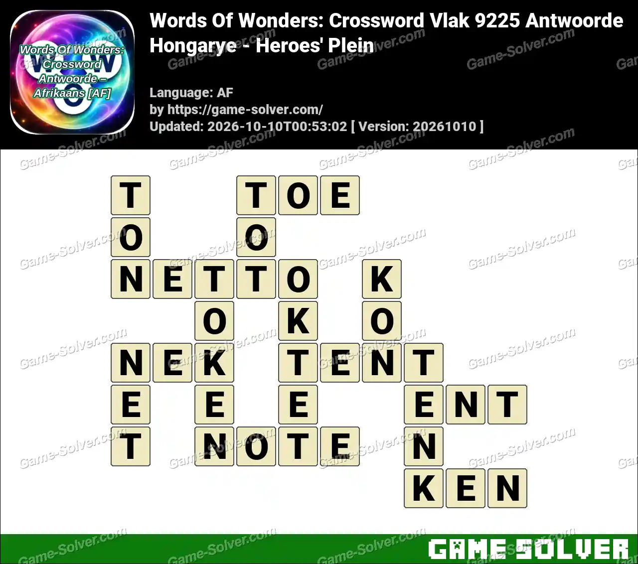 Words Of Wonders: Crossword Vlak 9225 Antwoorde – Hongarye – Heroes’ Plein